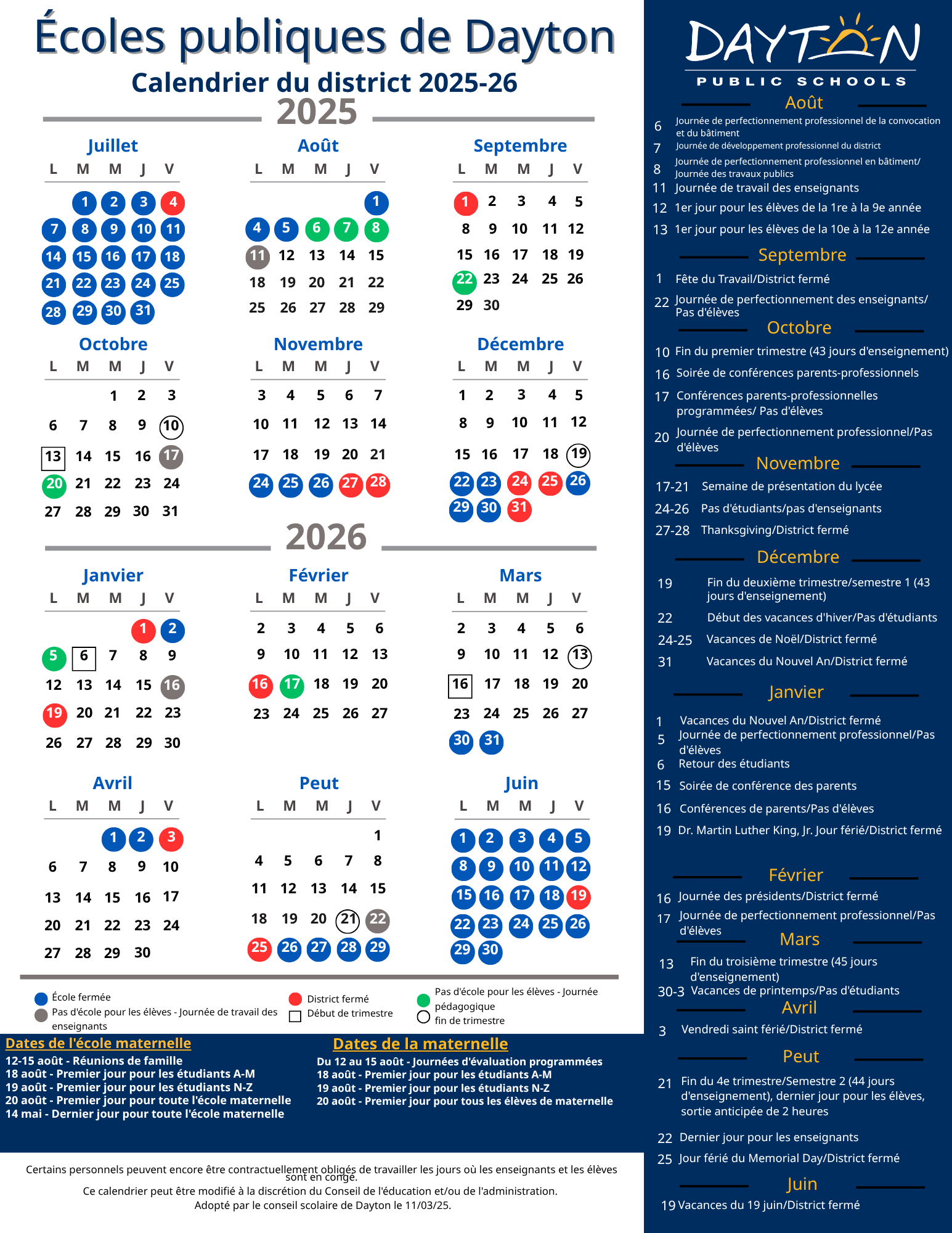 Calendar - Dayton Public Schools